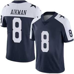 Youth Cowboys Custom #8 Troy Aikman Gratitude Blue Alternate Stitched NFL Vapor Untouchable Limited Jersey