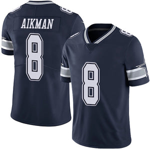 Youth Cowboys Custom #8 Troy Aikman Gratitude Blue Alternate Stitched NFL Vapor Untouchable Limited Jersey