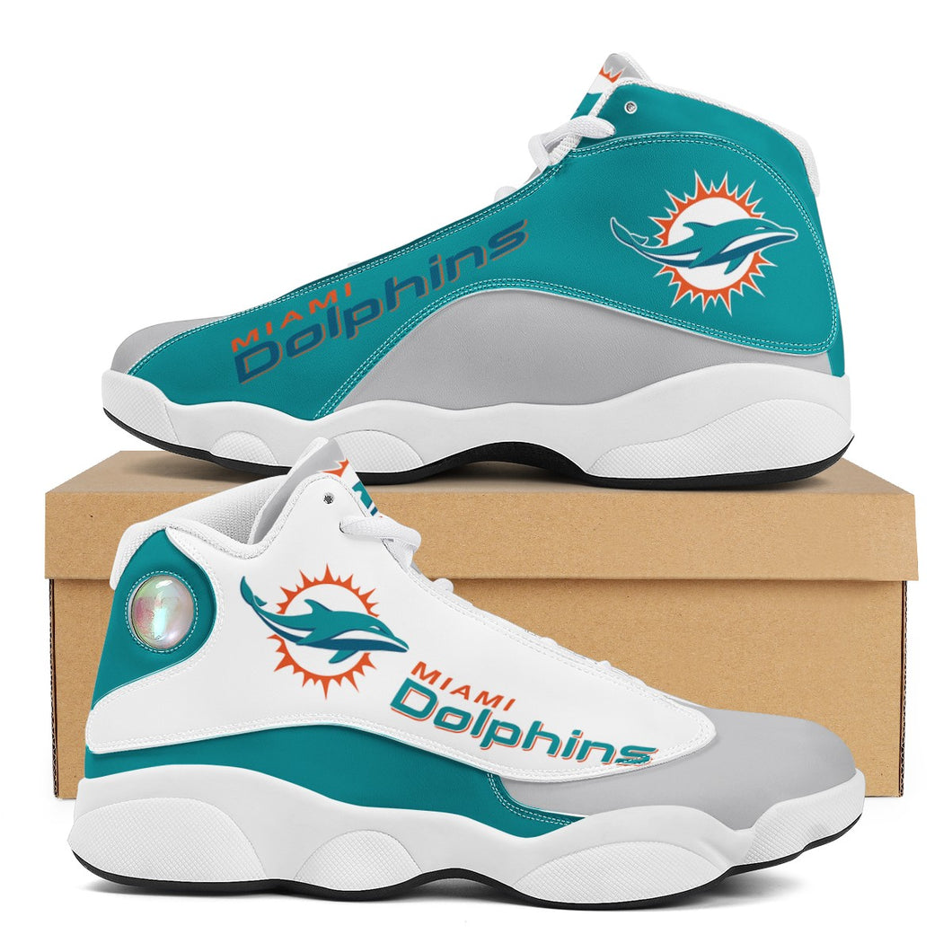 NFL Miami Dolphins Sport High Top Basketball Sneakers Shoes For Men Women