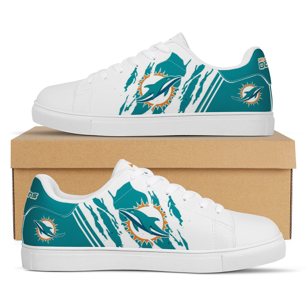 NFL Miami Dolphins Stan Smith Low Top Fashion Skateboard Shoes