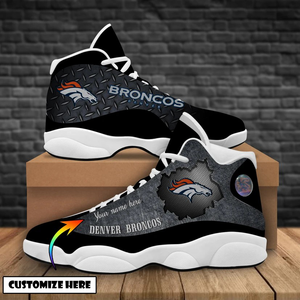 NFL Denver Broncos Sport High Top Basketball Sneakers Shoes For Men Women