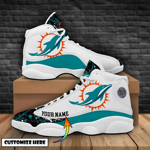 NFL Miami Dolphins Sport High Top Basketball Sneakers Shoes For Men Women