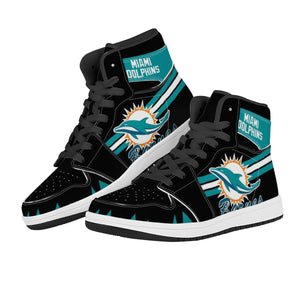 NFL Miami Dolphins Air Force 1 High Top Fashion Sneakers Skateboard Shoes