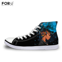 Load image into Gallery viewer, Youwuji Fashion Black Girl Hair African Woman Print High Top Canvas Shoes Casual Spring/Autumn Sneaker Fashion Lady Vulcanized Shoes
