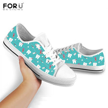 Load image into Gallery viewer, Youwuji Fashion Cute Cartoon Teeth/Tooth/Dental/Dentist Print Woman Low Top Canvas Shoes Spring/Autumn Ladies Shoes Casual Sneakers
