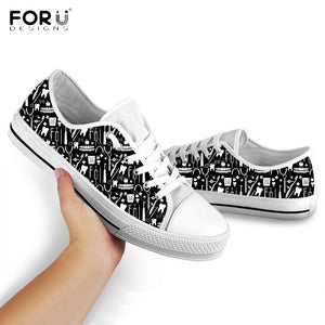 Youwuji Fashion Cute Cartoon Teeth/Tooth/Dental/Dentist Print Woman Low Top Canvas Shoes Spring/Autumn Ladies Shoes Casual Sneakers