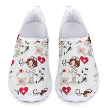 Load image into Gallery viewer, Youwuji Fashion 2020 New Cartoon Nurse Doctor Printing Ladies Slip On Shoes Casual Spring/Autumn Female+Shoe Nursing Flats Sneakers
