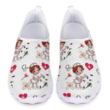 Load image into Gallery viewer, Youwuji Fashion 2020 New Cartoon Nurse Doctor Printing Ladies Slip On Shoes Casual Spring/Autumn Female+Shoe Nursing Flats Sneakers
