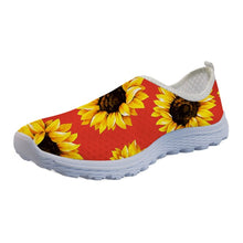 Load image into Gallery viewer, Youwuji Fashion Yellow Flower Sunflower Printed Woman Summer Flats Shoes Fashion Lady Slip On Sneakers Casual Footwear for Female
