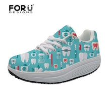 Load image into Gallery viewer, Youwuji Fashion Dentista Zapatos Mujer Flats Women Shoes Platform Casual Fitness Swing Shoes Woman Cute Dentist Print Women&#39;s Health
