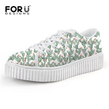 Load image into Gallery viewer, Youwuji Fashion Autumn Winter Cactus 3D Pattern Women&#39;s Flats Casual Shoes Height Increasing Low Top Platform Shoes Zapatos
