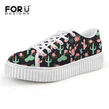 Load image into Gallery viewer, Youwuji Fashion Autumn Winter Cactus 3D Pattern Women&#39;s Flats Casual Shoes Height Increasing Low Top Platform Shoes Zapatos
