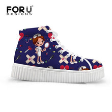 Load image into Gallery viewer, Youwuji Fashion Cute Nurse Bear Casual Brand Women&#39;s Flats Shoes High Top Height Increasing Women Ankle Boots Flats Platform Zapatos

