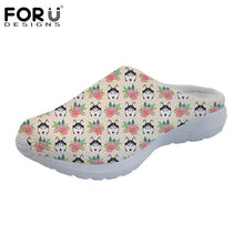 Load image into Gallery viewer, Youwuji Fashion Women Sandals Cute Women&#39;s Husky Floral Style 3D Printed Casual Home Slippers for Ladies Flats Beach Female Sandals
