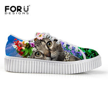 Load image into Gallery viewer, Youwuji Fashion Breathable Women Shoes Flat Platform Shoes Teenage Girls 3D Pet Cat Print Spring Autumn Flats Female Casual Thick Creepers Shoes
