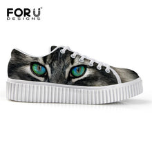 Load image into Gallery viewer, Youwuji Fashion Breathable Women Shoes Flat Platform Shoes Teenage Girls 3D Pet Cat Print Spring Autumn Flats Female Casual Thick Creepers Shoes
