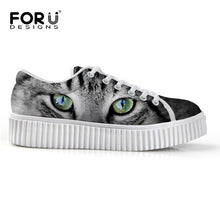 Load image into Gallery viewer, Youwuji Fashion Breathable Women Shoes Flat Platform Shoes Teenage Girls 3D Pet Cat Print Spring Autumn Flats Female Casual Thick Creepers Shoes
