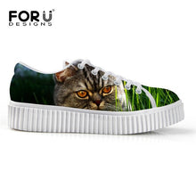 Load image into Gallery viewer, Youwuji Fashion Breathable Women Shoes Flat Platform Shoes Teenage Girls 3D Pet Cat Print Spring Autumn Flats Female Casual Thick Creepers Shoes
