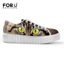 Load image into Gallery viewer, Youwuji Fashion Breathable Women Shoes Flat Platform Shoes Teenage Girls 3D Pet Cat Print Spring Autumn Flats Female Casual Thick Creepers Shoes
