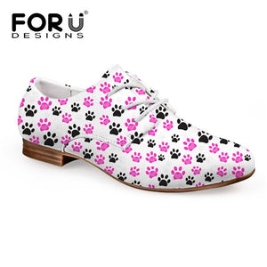 Youwuji Fashion Cute 3D Animal Cat Prints Women Fashion Leather Shoes Spring New Women's Oxfords Shoes Flats Women Oxford Dress Shoe