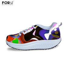 Load image into Gallery viewer, Youwuji Fashion Casual Swing Shoes Women 2017 Height Increasing Women&#39;s Fashion Sliming Shoes 3D Geometry Pattern Female Platform
