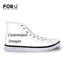 Load image into Gallery viewer, Youwuji Fashion Punk Skull Pattern Women High Top Lace-up Vulcanize Shoes Flats Women&#39;s Sneakers Shoes Woman Fashion Canvas
