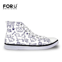 Load image into Gallery viewer, Youwuji Fashion Cartoon Animal Cat Cute Sneakers Woman Autumn New Fashion High Top Women Canvas Vulcanize Shoes High-top Ladies 2018
